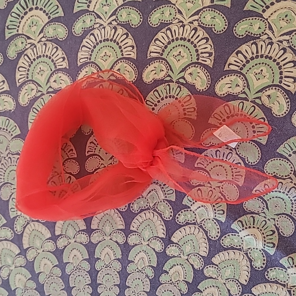 Vintage 1960s Nylon Chiffon Scarf Head Wrap Made in Japan